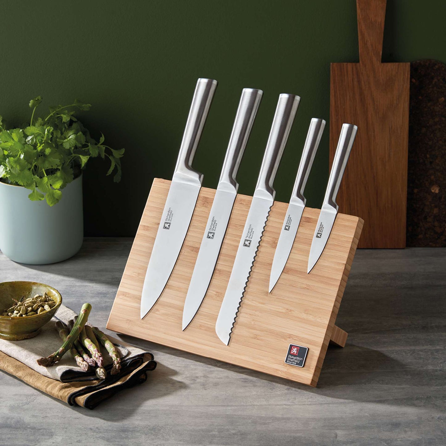 Visage Knife Block - 5-piece - Silver-colored