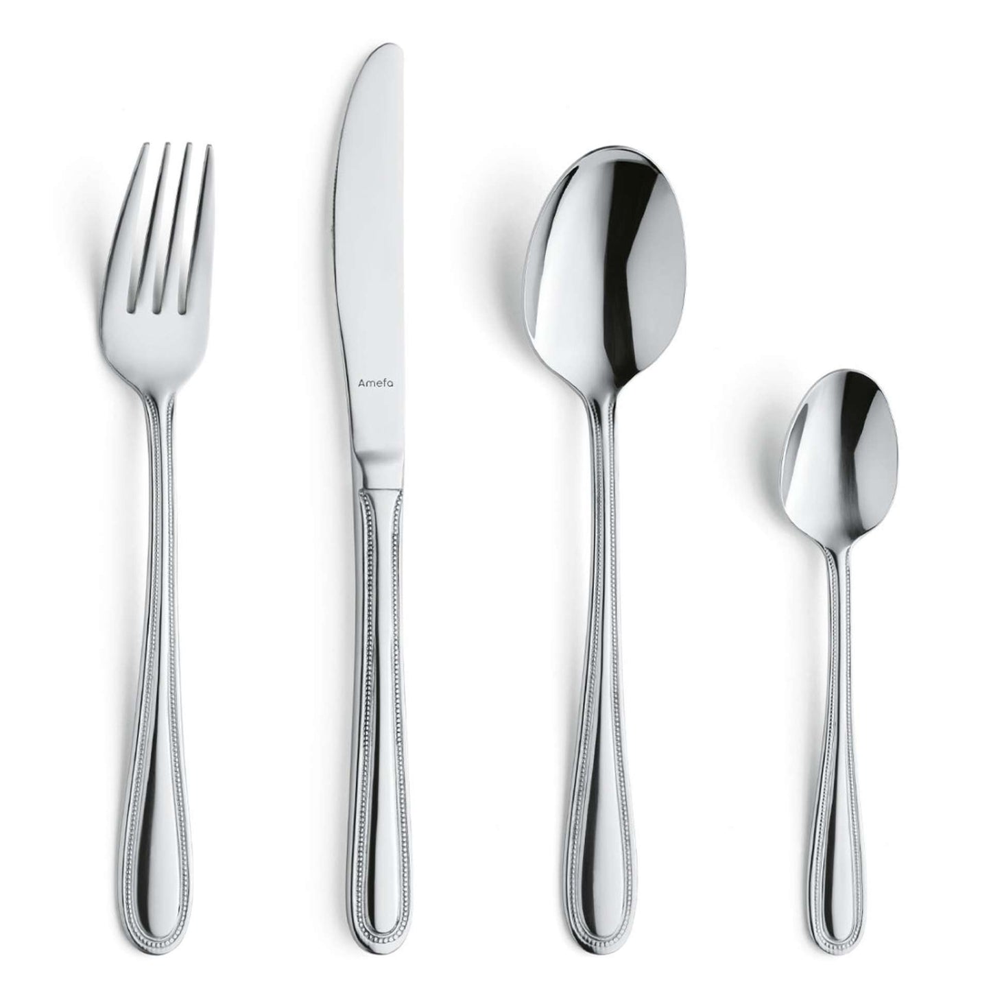 Pearl Cutlery Set - 6 Persons - 24 Pieces - Silver Colored