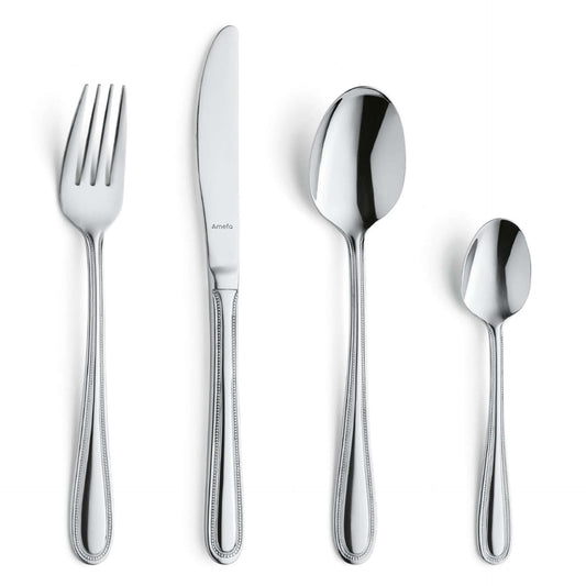 Pearl Cutlery Set - 6 Persons - 24 Pieces - Silver Colored
