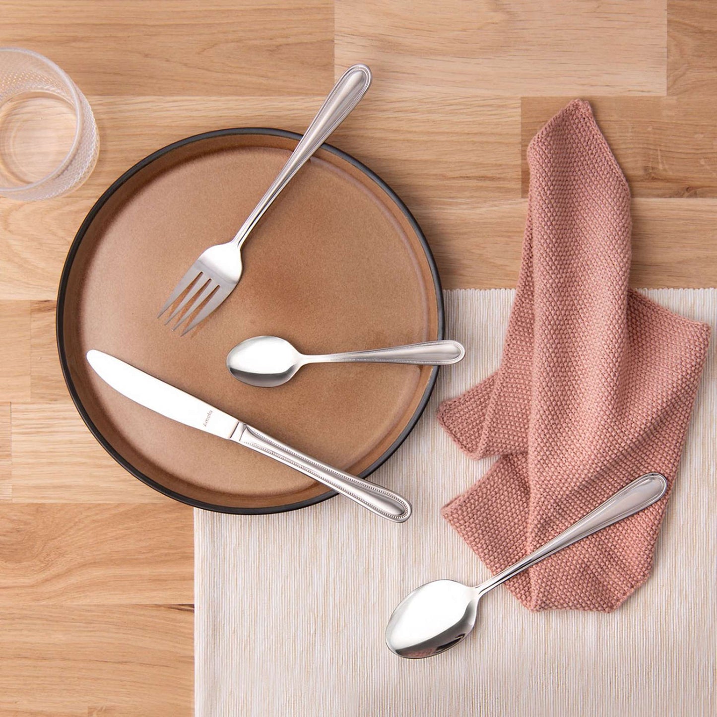 Pearl Cutlery Set - 6 Persons - 24 Pieces - Silver Colored