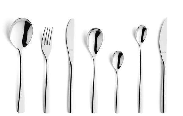 Gaia Cutlery Set - 6 Persons - 42 Pieces - Silver Colored