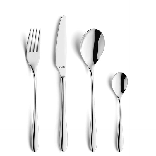 Cuba Cutlery Set - 6 Persons - 24 Pieces - Silver Colored