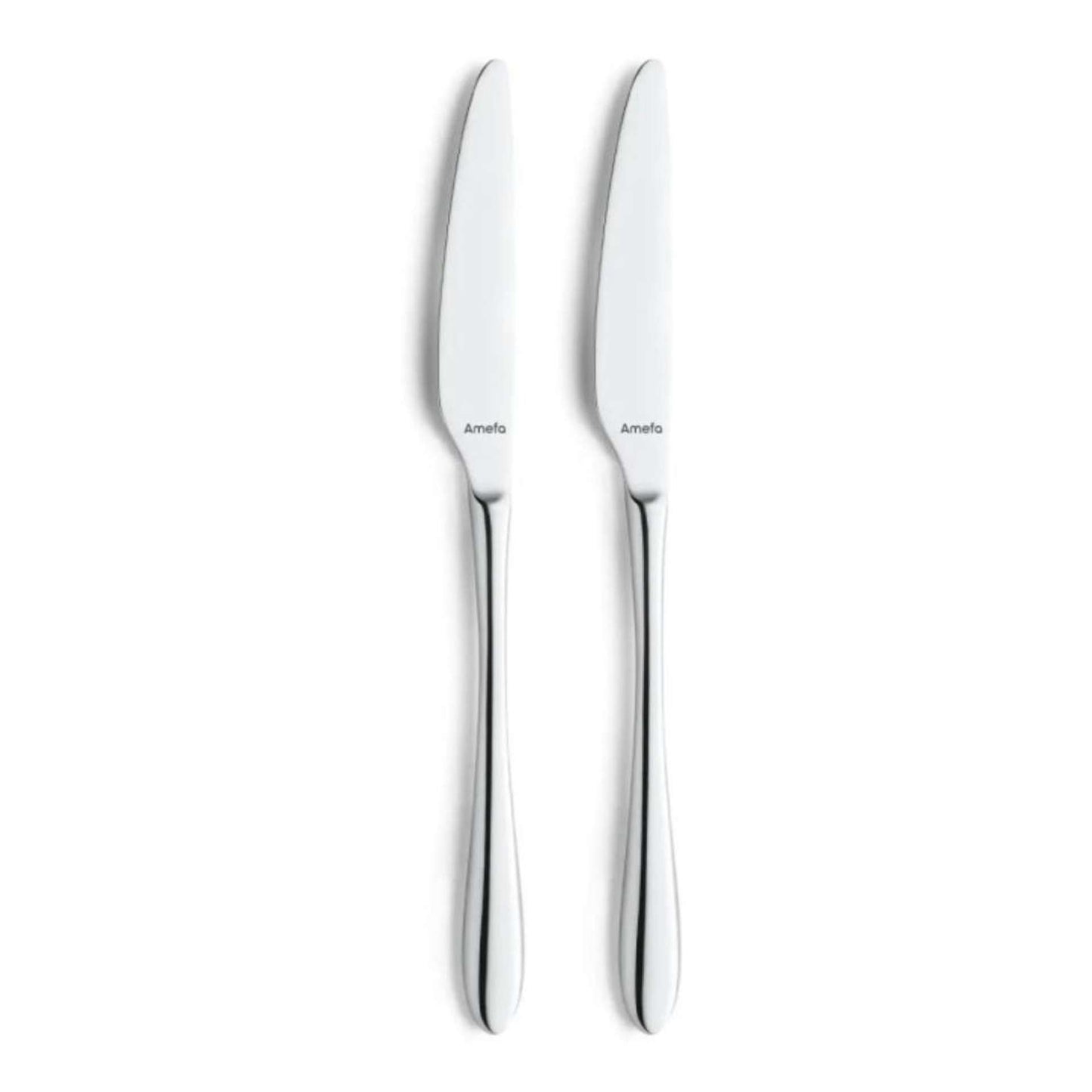 Cuba Table Knife Set - 2 Persons - 2-piece - Silver Colored