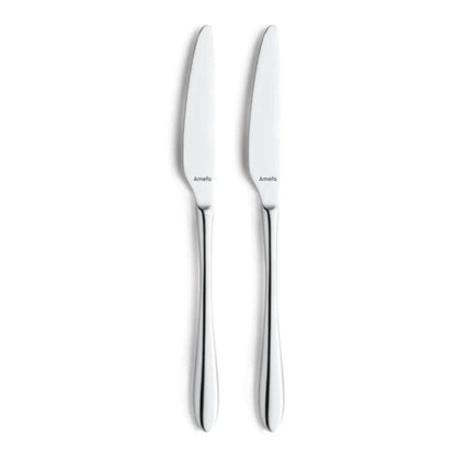 Cuba Table Knife Set - 2 Persons - 2-piece - Silver Colored