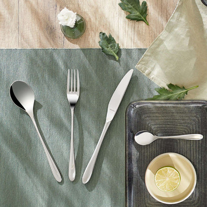 Cuba Dessert Spoon Set - 2 Persons - 2-Piece - Silver Colored