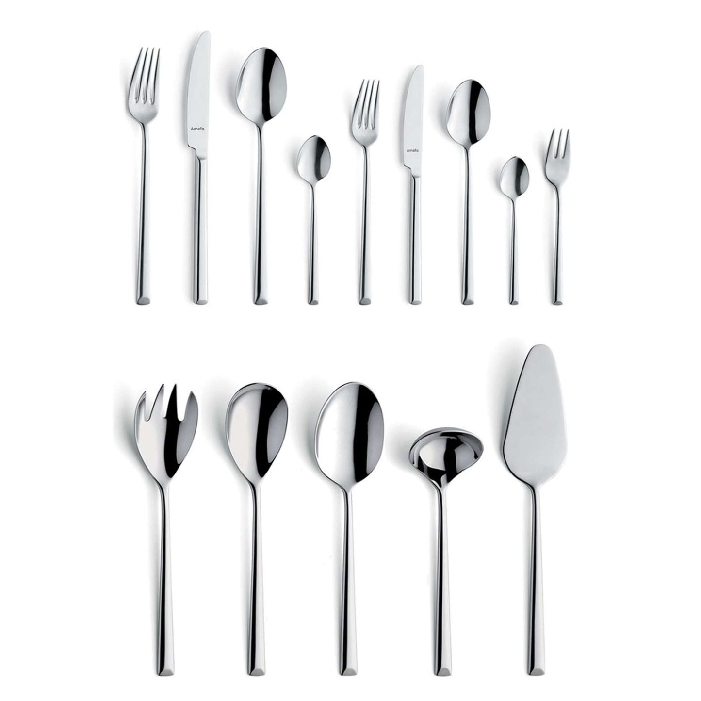 Metropole Cutlery Set - 6 Persons - 60 Pieces - Silver Colored