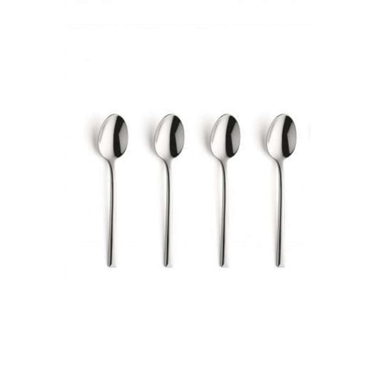 Metropole Mocha/Espresso Spoon Set - 4 Persons - 4-Piece - Silver Colored