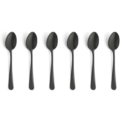 Austin Mocca/Espresso Spoon Set - 6 Persons - 6-Piece - Black