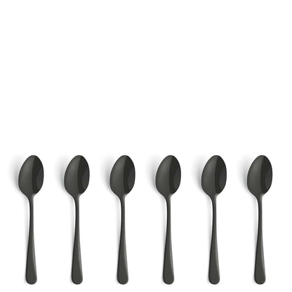 Austin Mocca/Espresso Spoon Set - 6 Persons - 6-Piece - Black