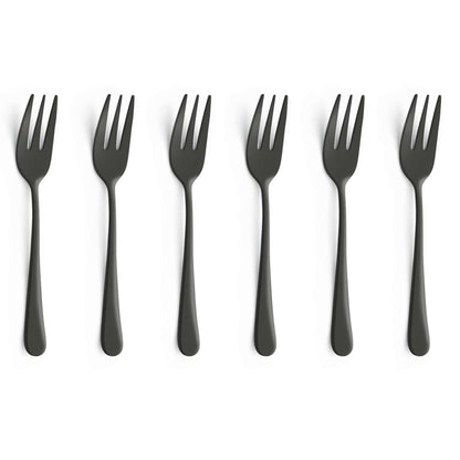 Austin Pastry Fork Set - 6 Persons - 6-Piece - Black