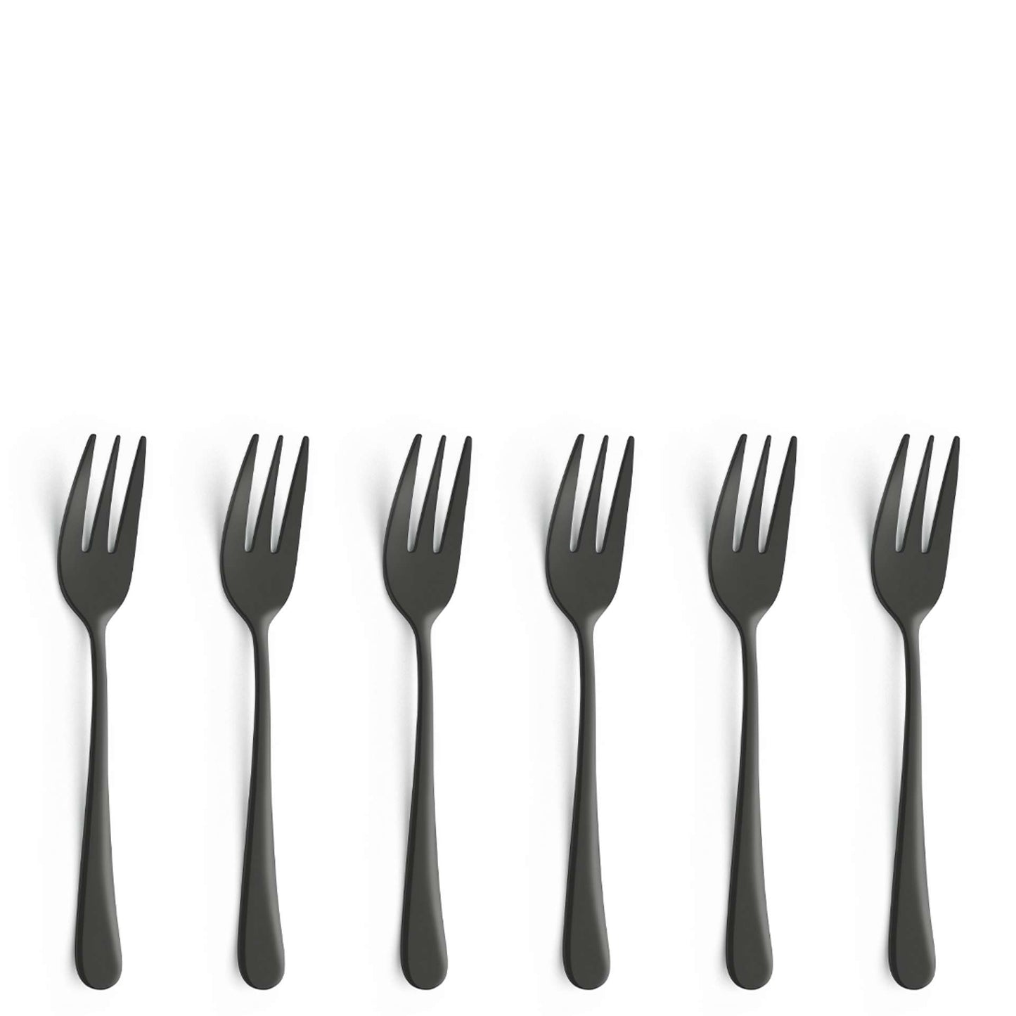 Austin Pastry Fork Set - 6 Persons - 6-Piece - Black