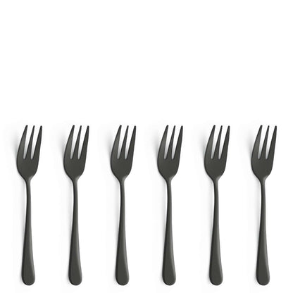 Austin Pastry Fork Set - 6 Persons - 6-Piece - Black