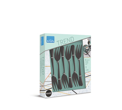 Austin Pastry Fork Set - 6 Persons - 6-Piece - Black