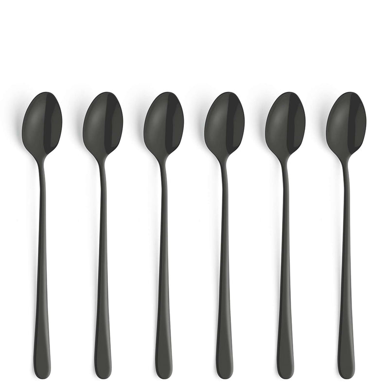 Austin Longdrink/Latte macchiato spoon set - 6 persons - 6-piece - Black