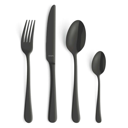 Austin Cutlery Set - 6 Persons - 24 Pieces - Black