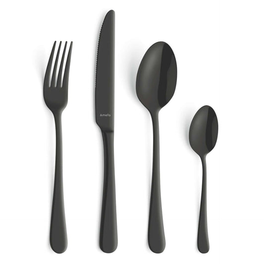 Austin Cutlery Set - 6 Persons - 24 Pieces - Black