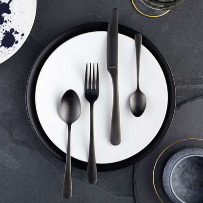 Austin Cutlery Set - 6 Persons - 24 Pieces - Black