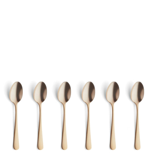 Austin Mocha/Espresso Spoon Set - 6 Persons - 6-Piece - Gold