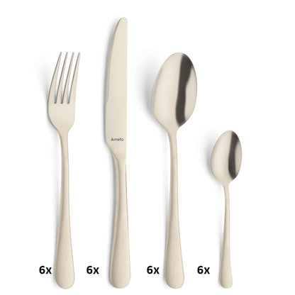 Austin Cutlery Set - 6 Persons - 24-piece - Champagne