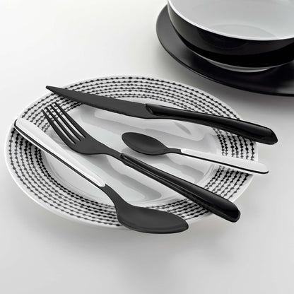 Lumino Cutlery Set - 4 Persons - 16 Pieces - Black