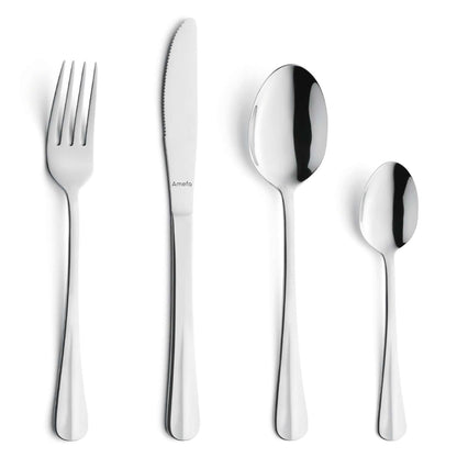 Napoli Cutlery Set - 6 Persons - 24 Pieces - Silver Colored
