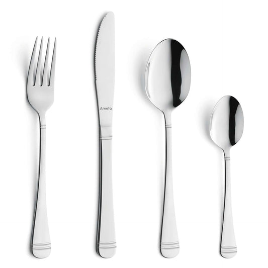Palermo Cutlery Set - 6 Persons - 24 Pieces - Silver Colored