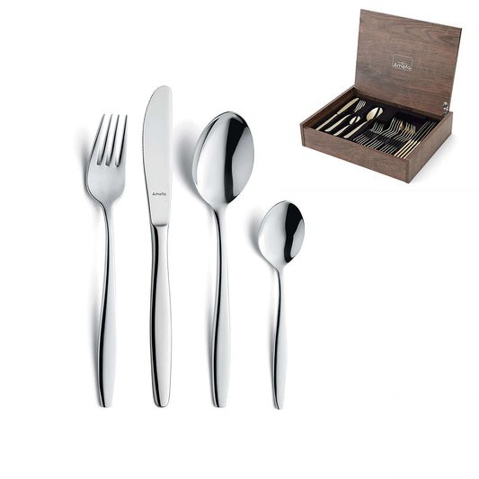 Florence Cutlery Set - 24 Pieces - Silver Colored