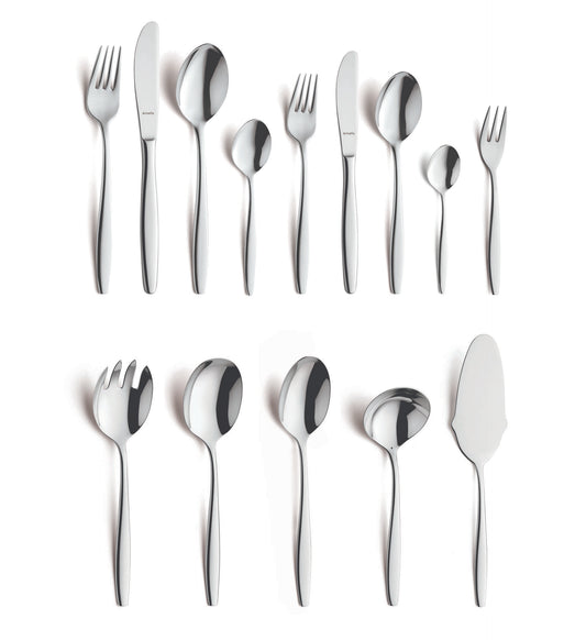 Florence Cutlery Set - 6 Persons - 60 Pieces - Silver Colored