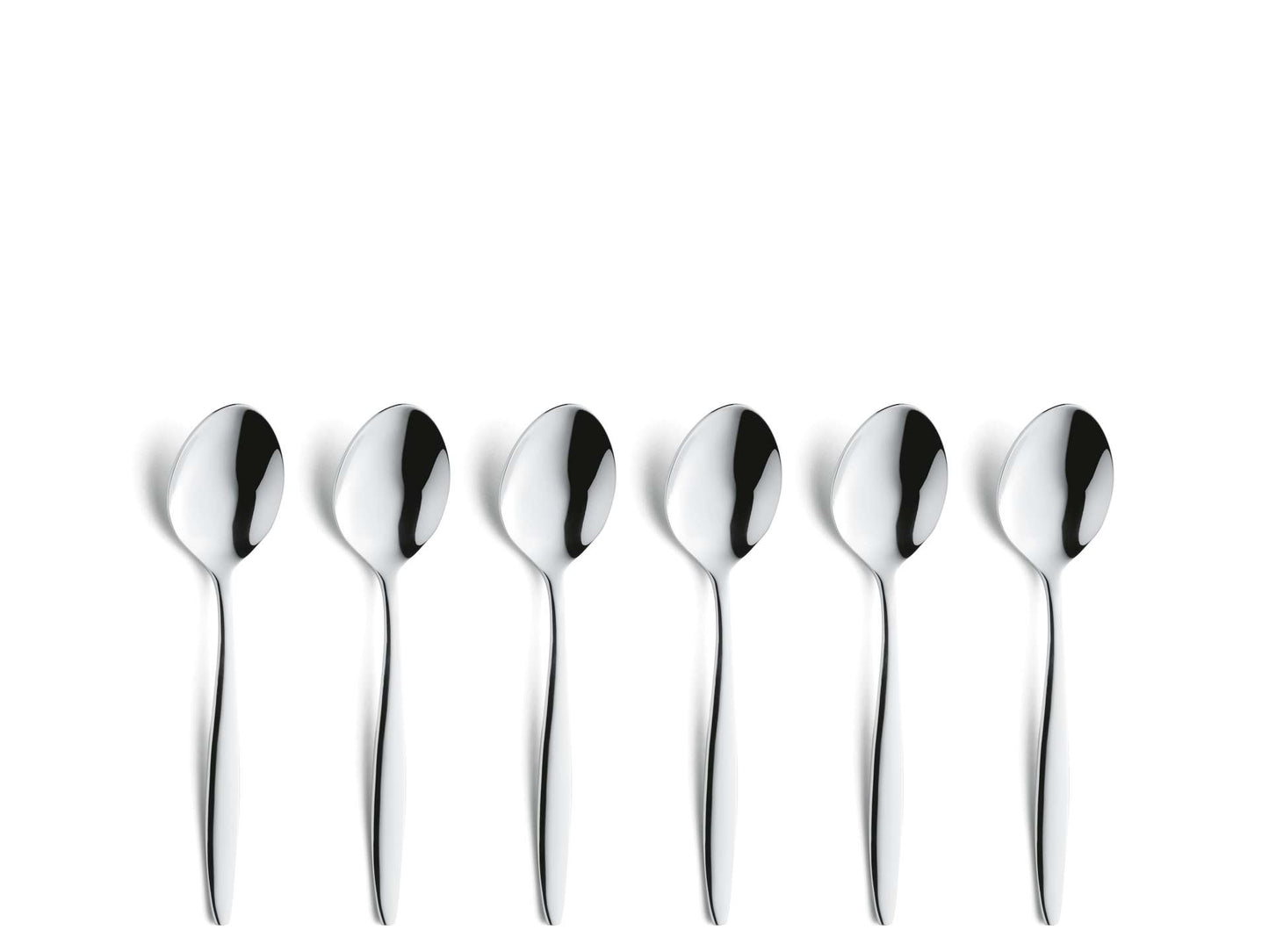 Florence Coffee Spoon Set - 6 Persons - 6-Piece - Silver Colored