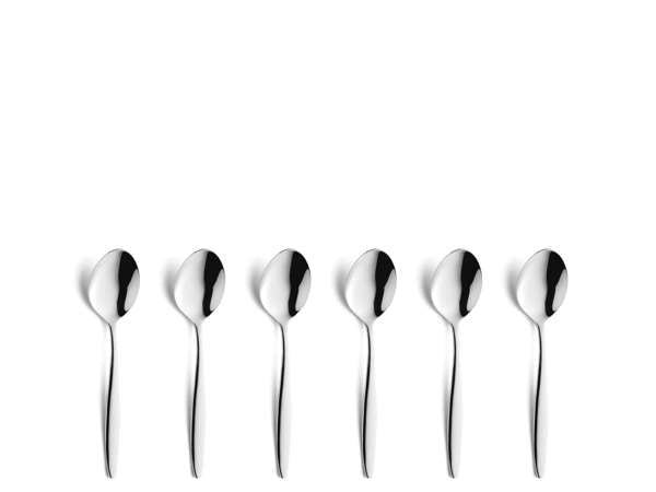 Florence Mocca/Espresso Spoon Set - 6 Persons - 6-Piece - Silver Colored