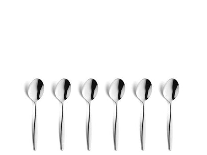 Florence Mocca/Espresso Spoon Set - 6 Persons - 6-Piece - Silver Colored