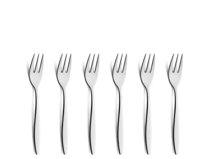 Florence Pastry Fork Set - 6 Persons - 6-Piece - Silver Colored