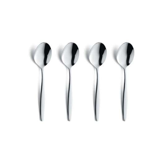 Florence Coffee Spoon Set - 4 Persons - 4-Piece - Silver Colored