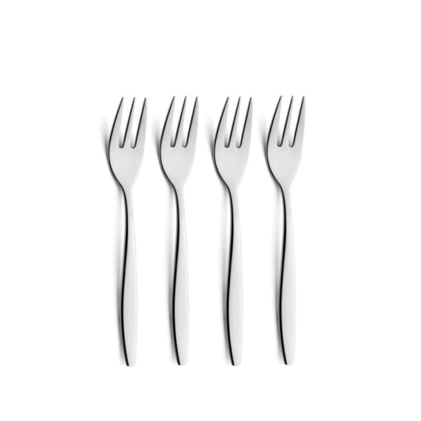 Florence - Gebakvorkjes set - 4 Personen - 4-delig - Zilverkleurig
