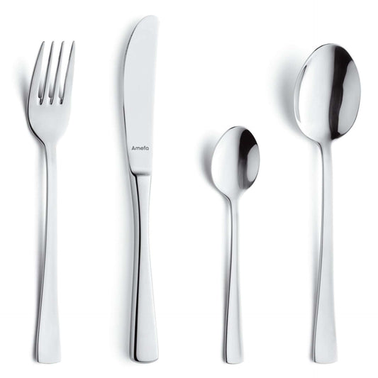 Neptune Cutlery Set - 6 Persons - 24 Pieces - Silver Colored