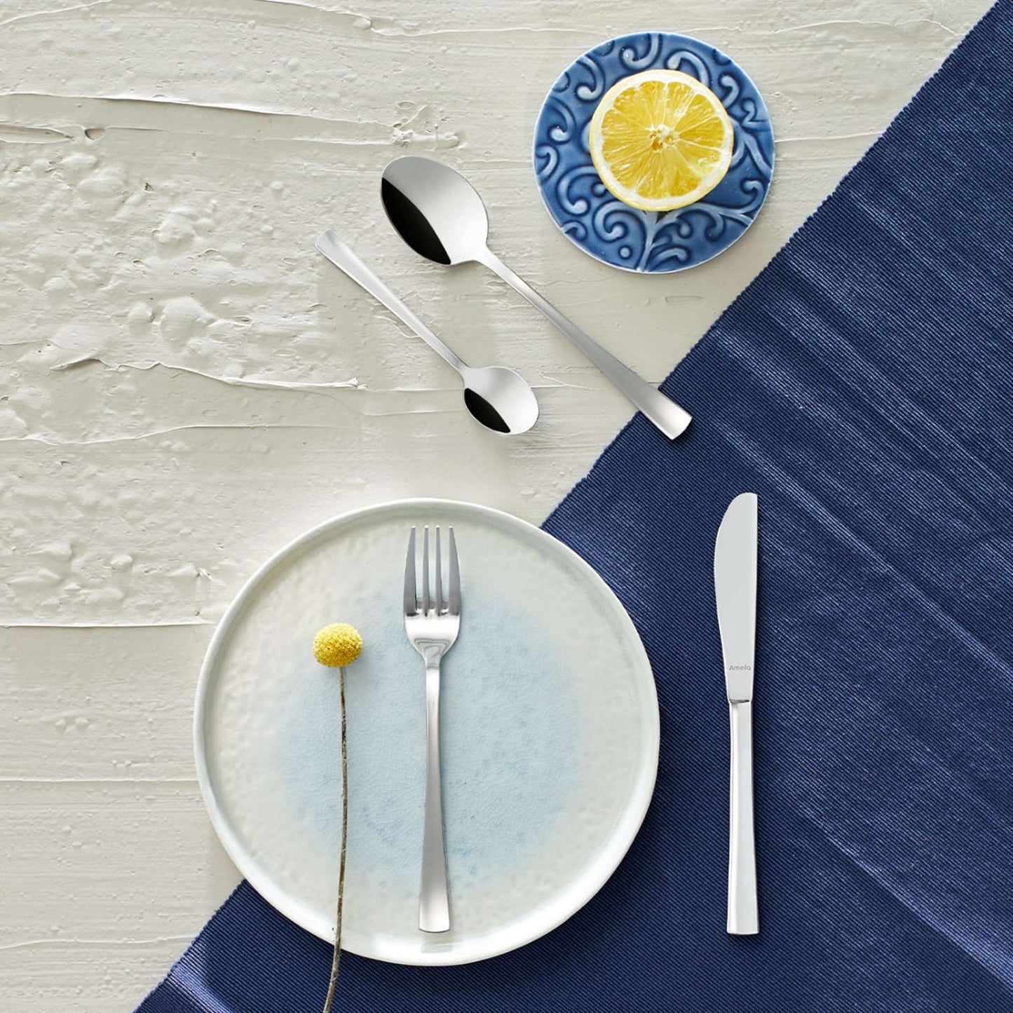 Neptune Cutlery Set - 6 Persons - 24 Pieces - Silver Colored