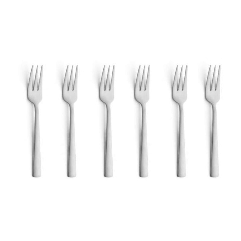 Ventura - Gebakvorkjes set - 6 Personen - 6-delig - Zilverkleurig