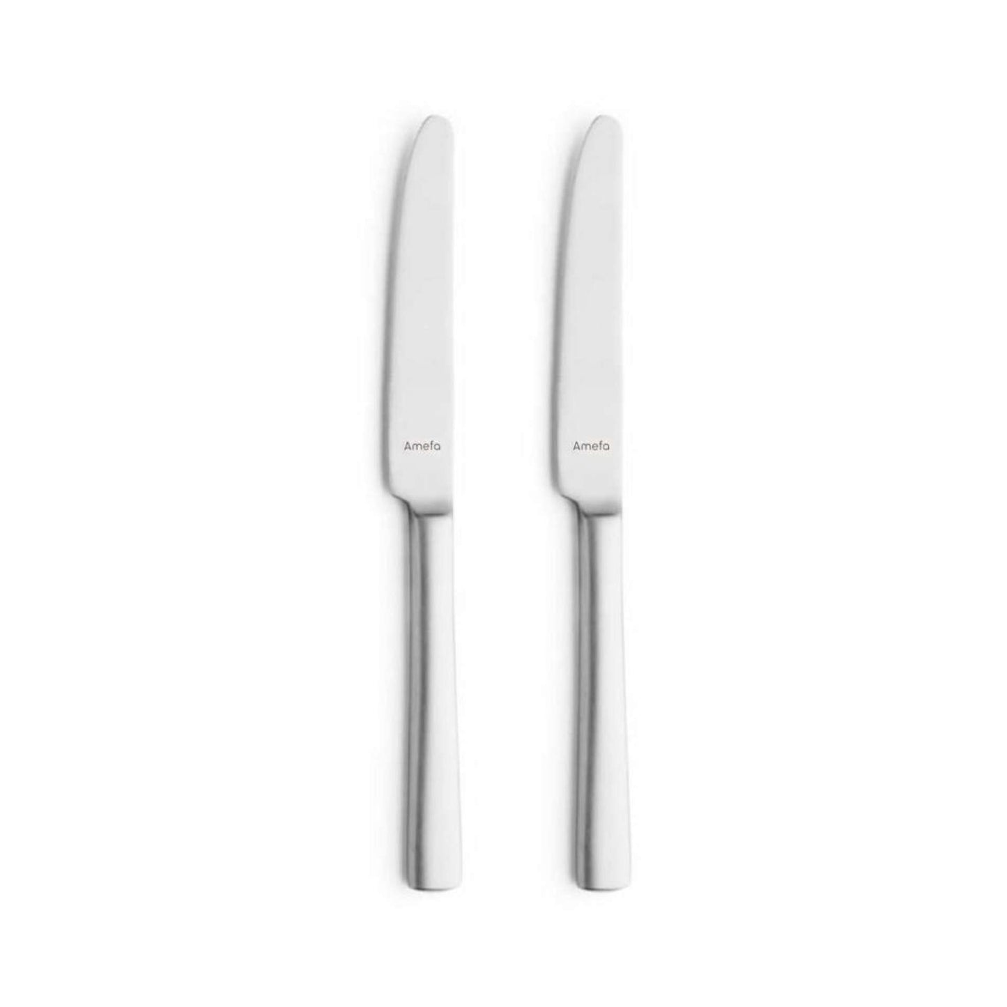 Ventura Dessert Knives Set Solid Handle - 2 Persons - 2-Piece - Silver Colored