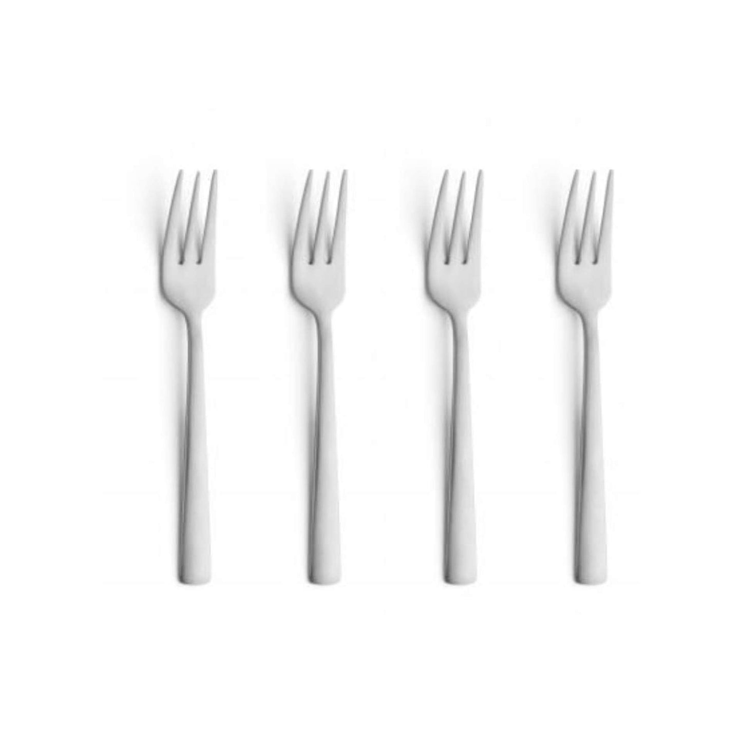 Ventura - Gebakvorkjes set - 4 Personen - 4-delig - Zilverkleurig