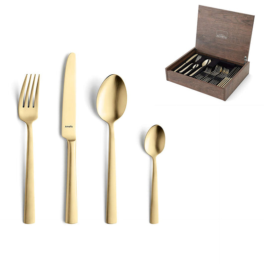 Ventura Cutlery Set - 24 Pieces - Gold