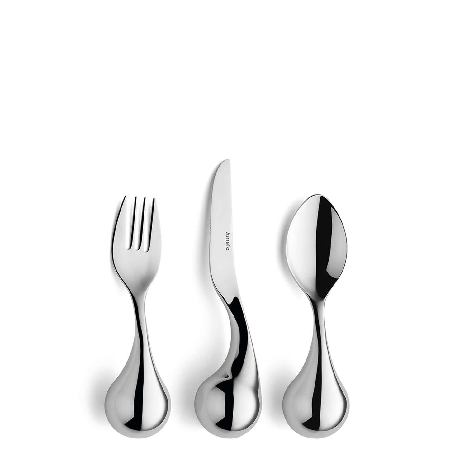 Complete Cutlery Set - 1 Person - 3-piece - Silver-colored