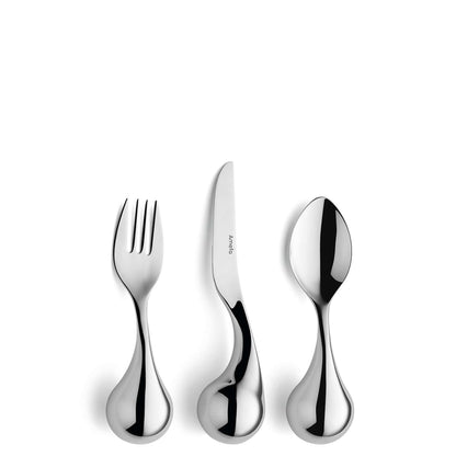 Complete Cutlery Set - 1 Person - 3-piece - Silver-colored