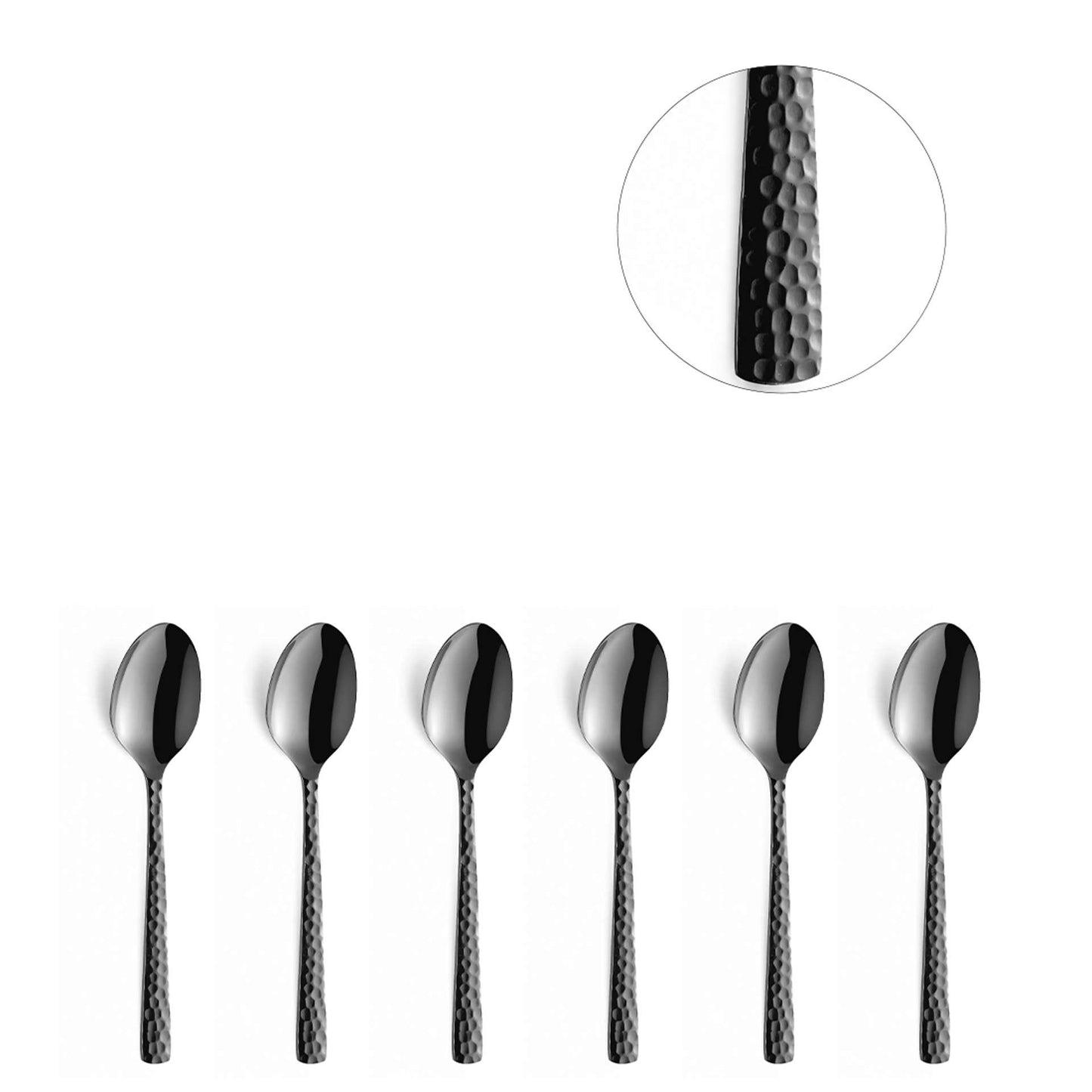 Felicity - Mocca-/Espressolepels set - 6 Personen - 6-delig - Zwart