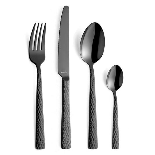 Felicity Cutlery Set - 6 Persons - 24 Pieces - Black