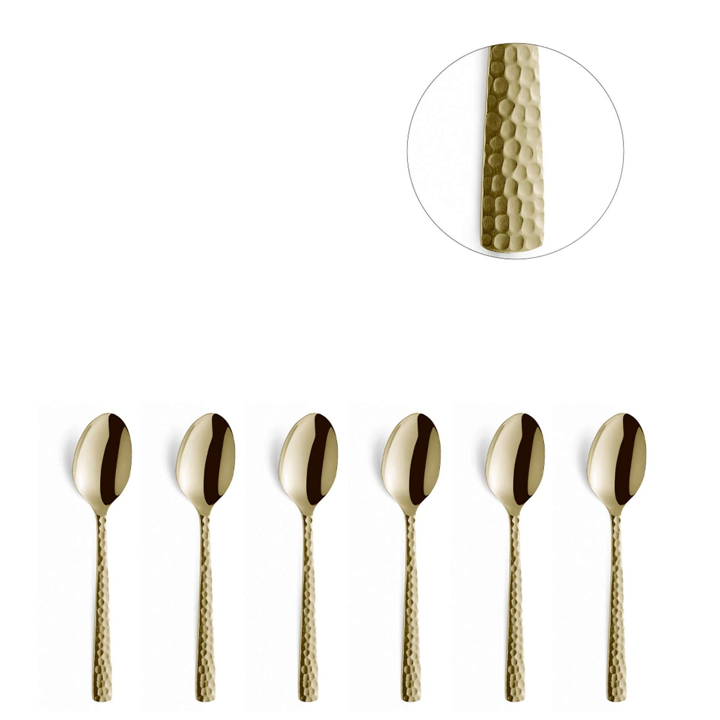 FELICITY - Mocca-/Espressolepels set - PVD - gehamerd