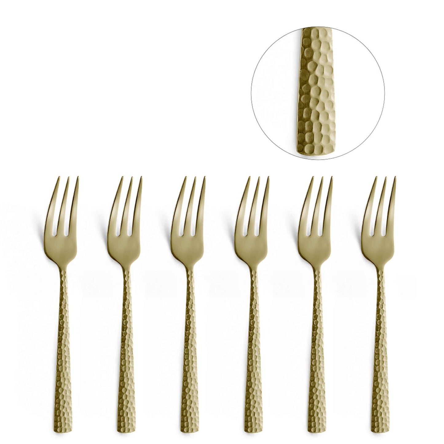Felicity Pastry Fork Set - 6 Persons - 6-Piece - Champagne