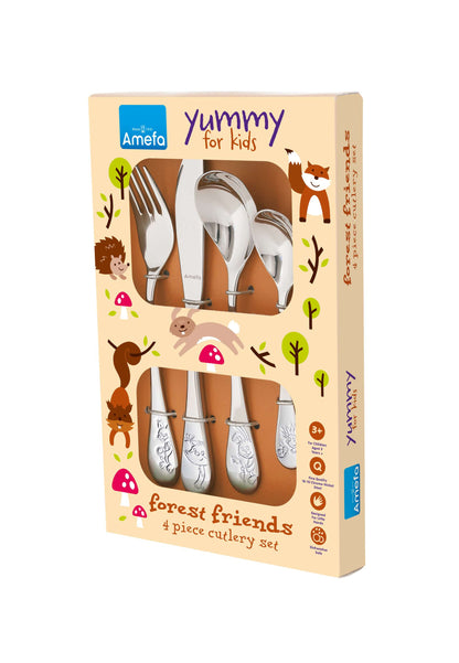 Forest Friends - Kinderbestekset - 1 Person - 4-delig - Zilverkleurig