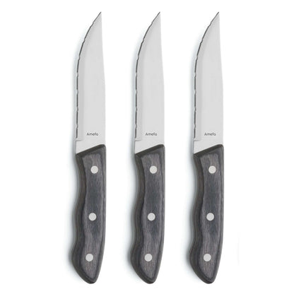 Hercule Steak Knives Set - 3 Persons - 3-Piece - Gray