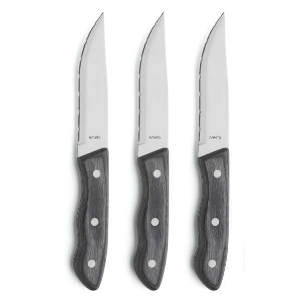 Hercule Steakmessen set - 3 Personen - 3-delig - Grijs