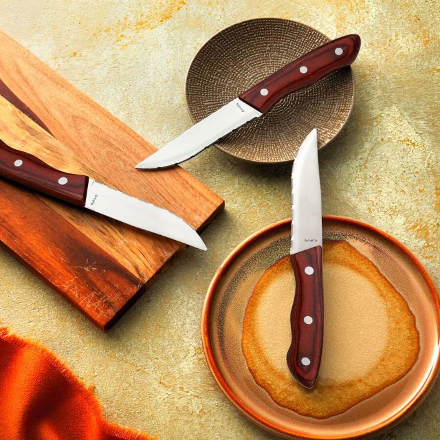 Hercule - Steakmessen set - 4 Personen - 4-delig - Hout